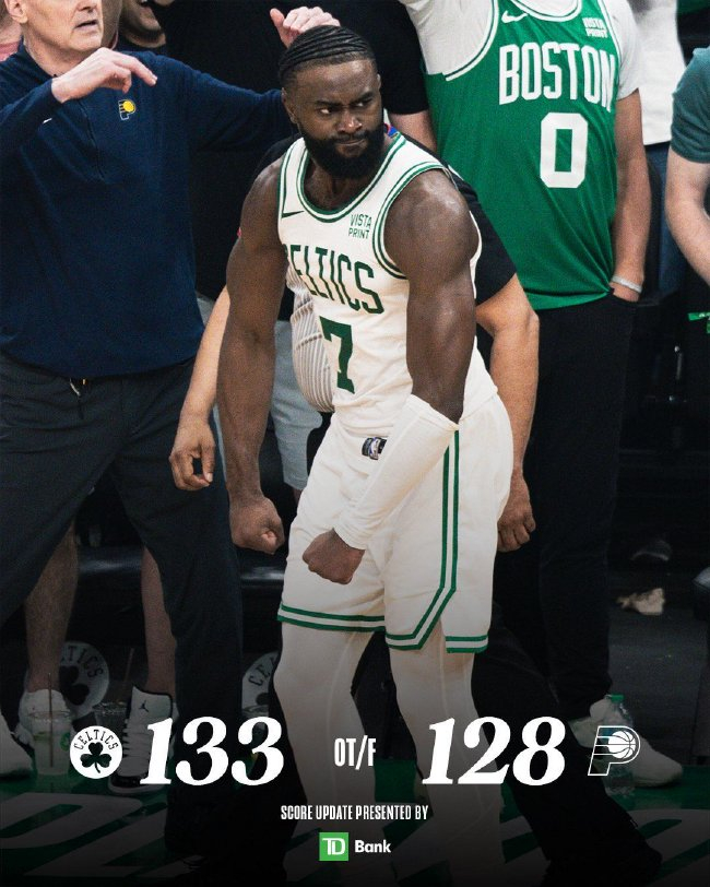 塔图姆36+12加时连得6分 绿军133-128灭火步行者1-0